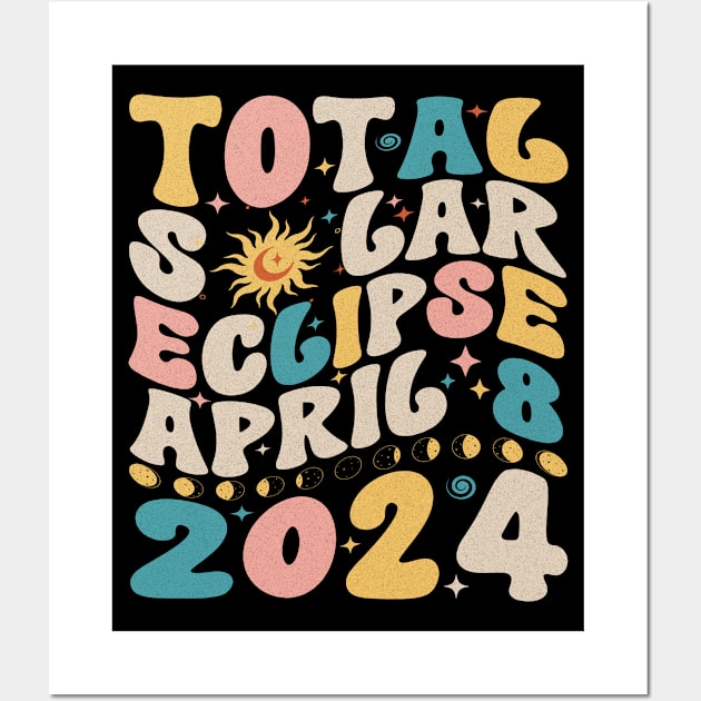 Total Solar Eclipse Vintage retro Wall Art by Myartstor 